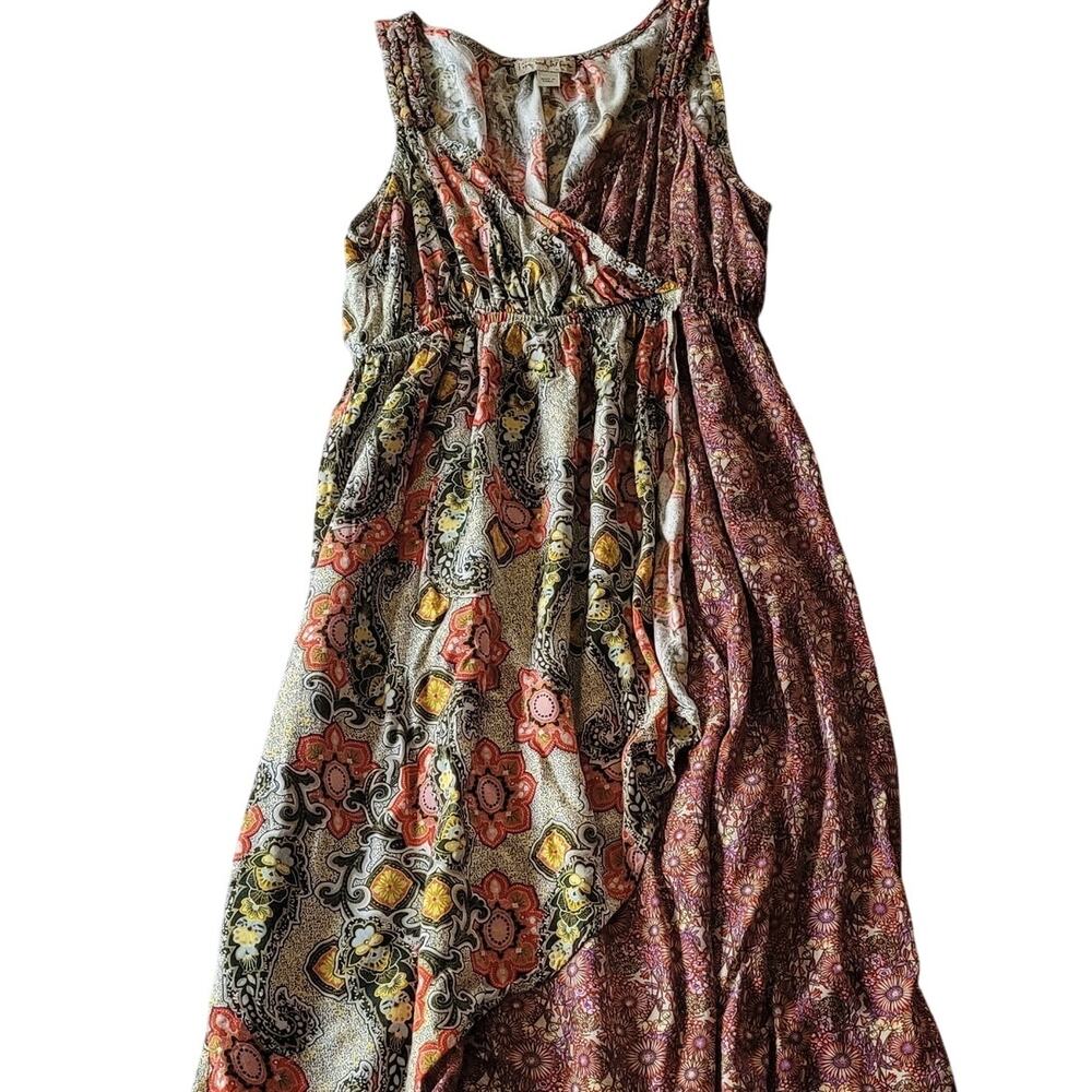 Live and Live Floral Paisley Maxi Dress Boho Festival Cottage Sleeveless SM Fall